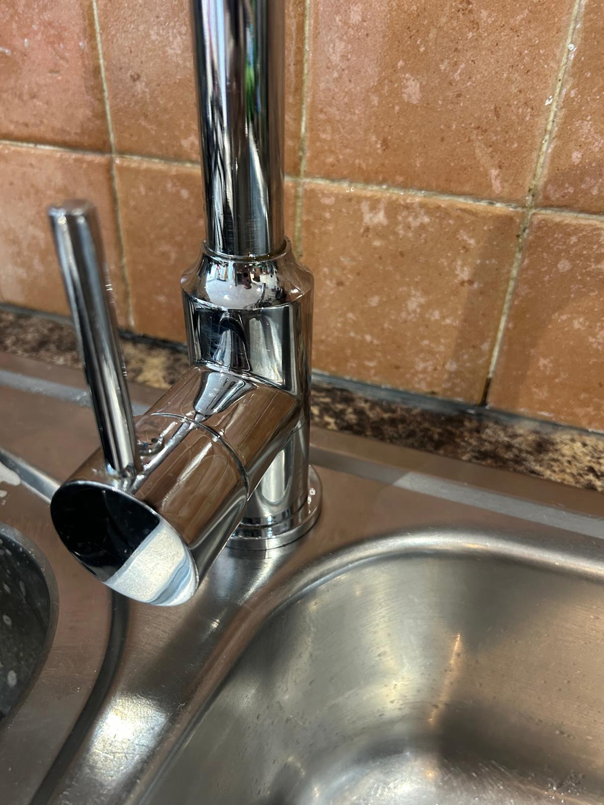 Kitchen tap after cleaning